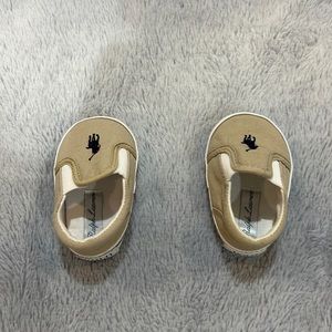 Like New Tan Polo Ralph Lauren Slip On Shoes Size 1 in infants